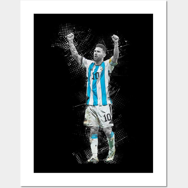 Leo Messi abstract art Wall Art by San Creative